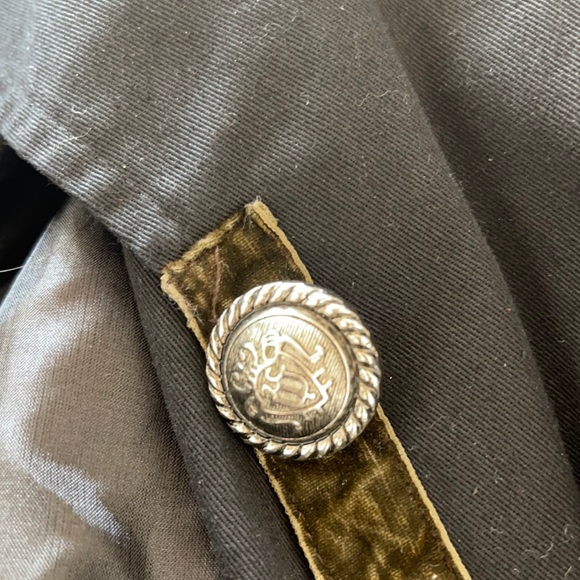 Designer made custom lined black jacket with brown velvet lined detail size XL - Picture 3 of 15